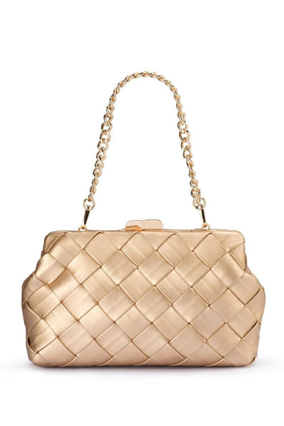 Quinn Woven Clutch - Gold