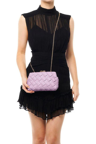 Quinn Woven Clutch - Lilac