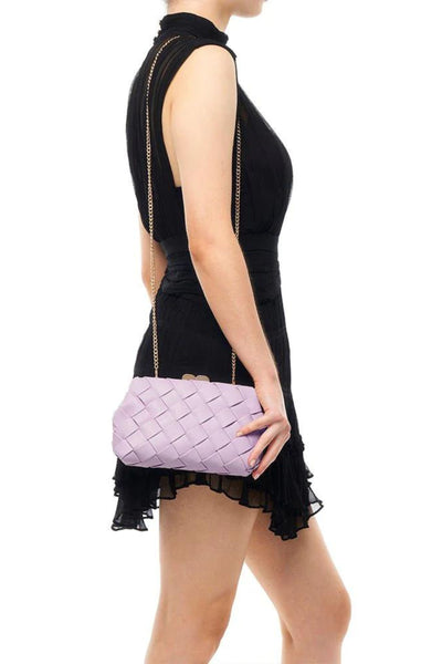 Quinn Woven Clutch - Lilac