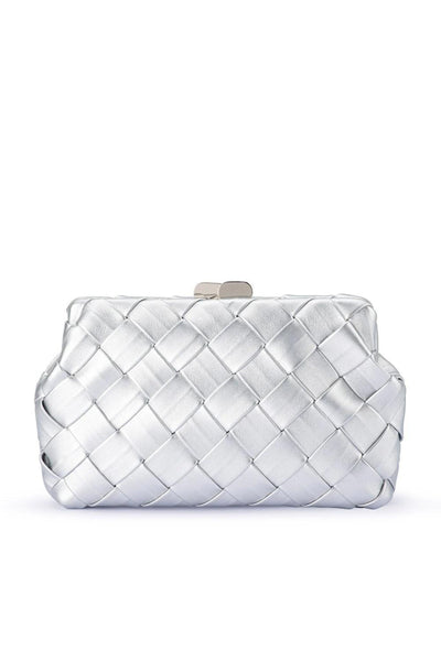 Quinn Woven Clutch - Silver