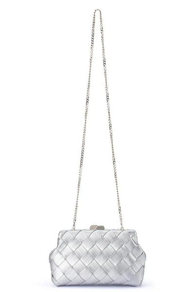 Quinn Woven Clutch - Silver