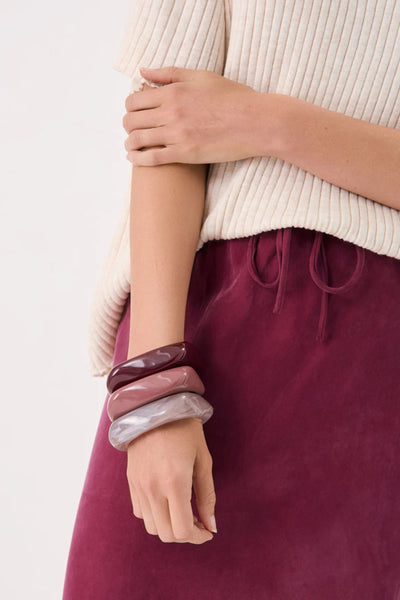 Resin Stacking Bangle - Burgundy