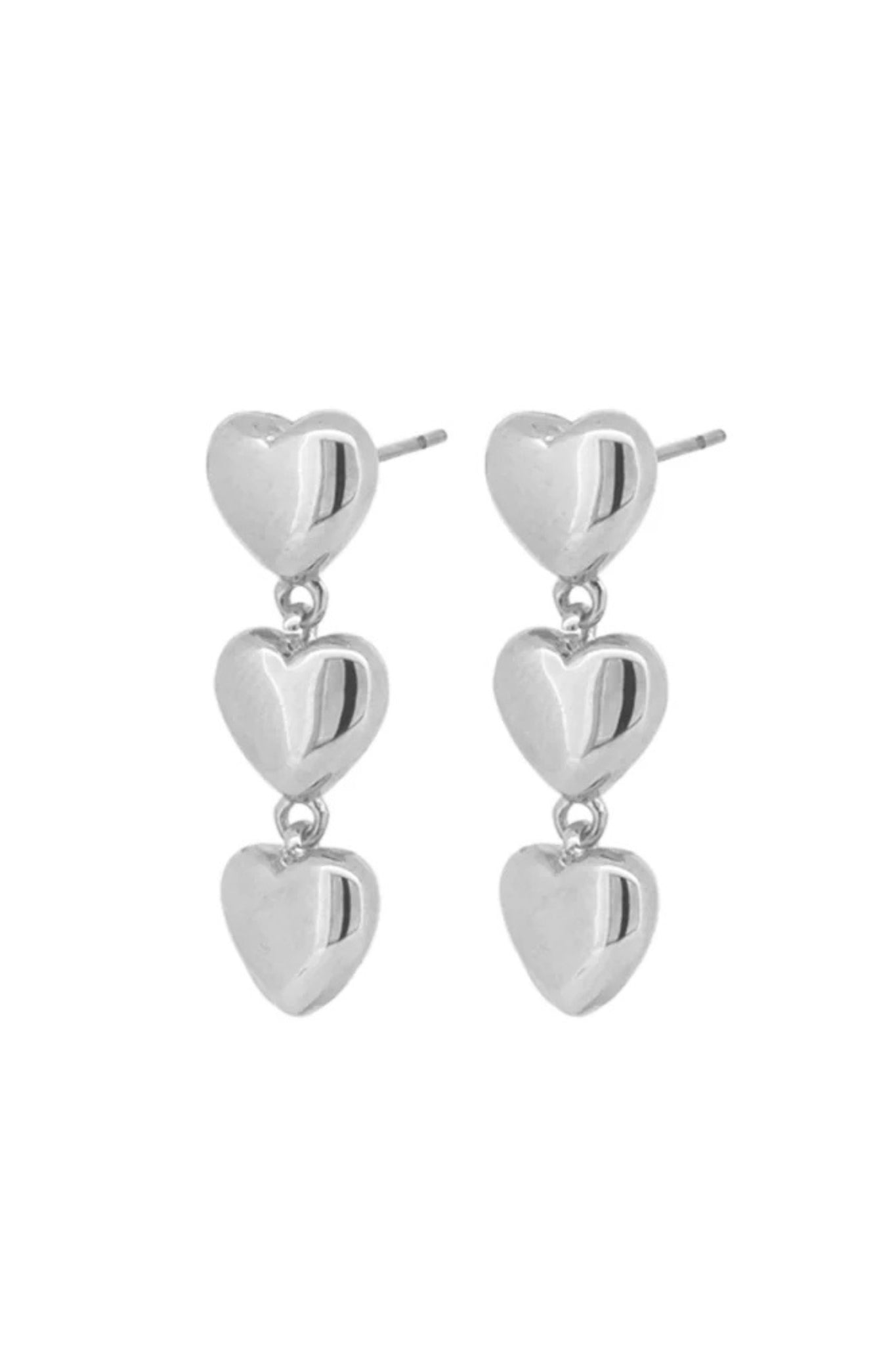 Rheda Heart Earrings - Silver