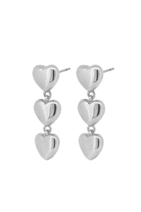 Rheda Heart Earrings - Silver