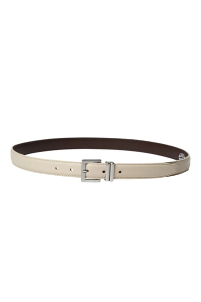 Rich Leather Belt - Ecru