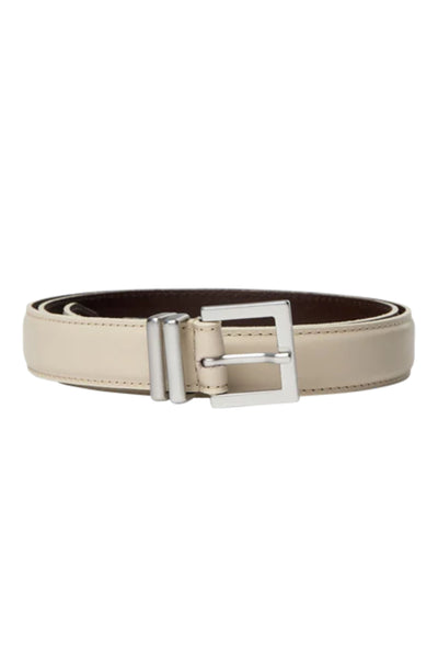 Rich Leather Belt - Ecru