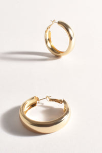 Ridged Statement Hoops - Gold