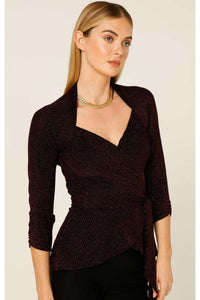 Riverfire Wrap Top - Ruby