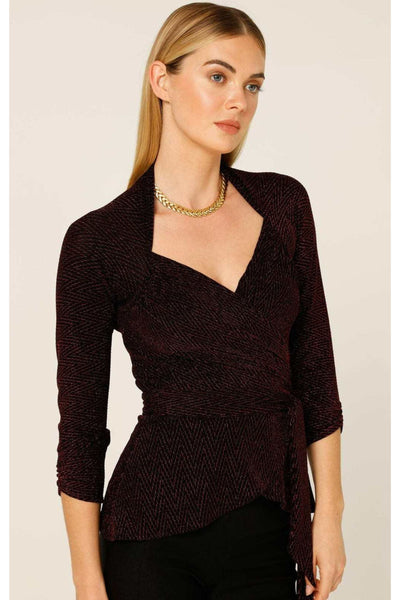 Riverfire Wrap Top - Ruby