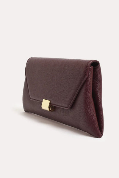 Rona Clasp Front Clutch - Wine
