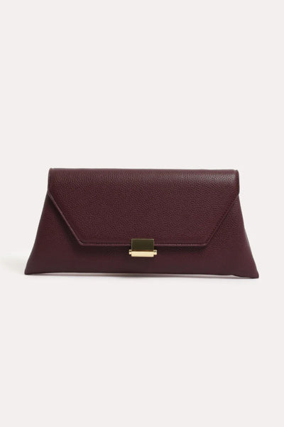 Rona Clasp Front Clutch - Wine