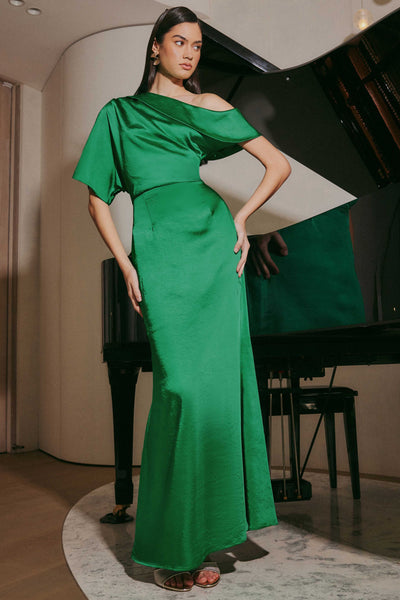 Roni Asymmetrical Gown - Green