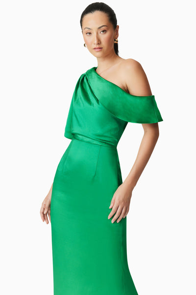 Roni Asymmetrical Gown - Green