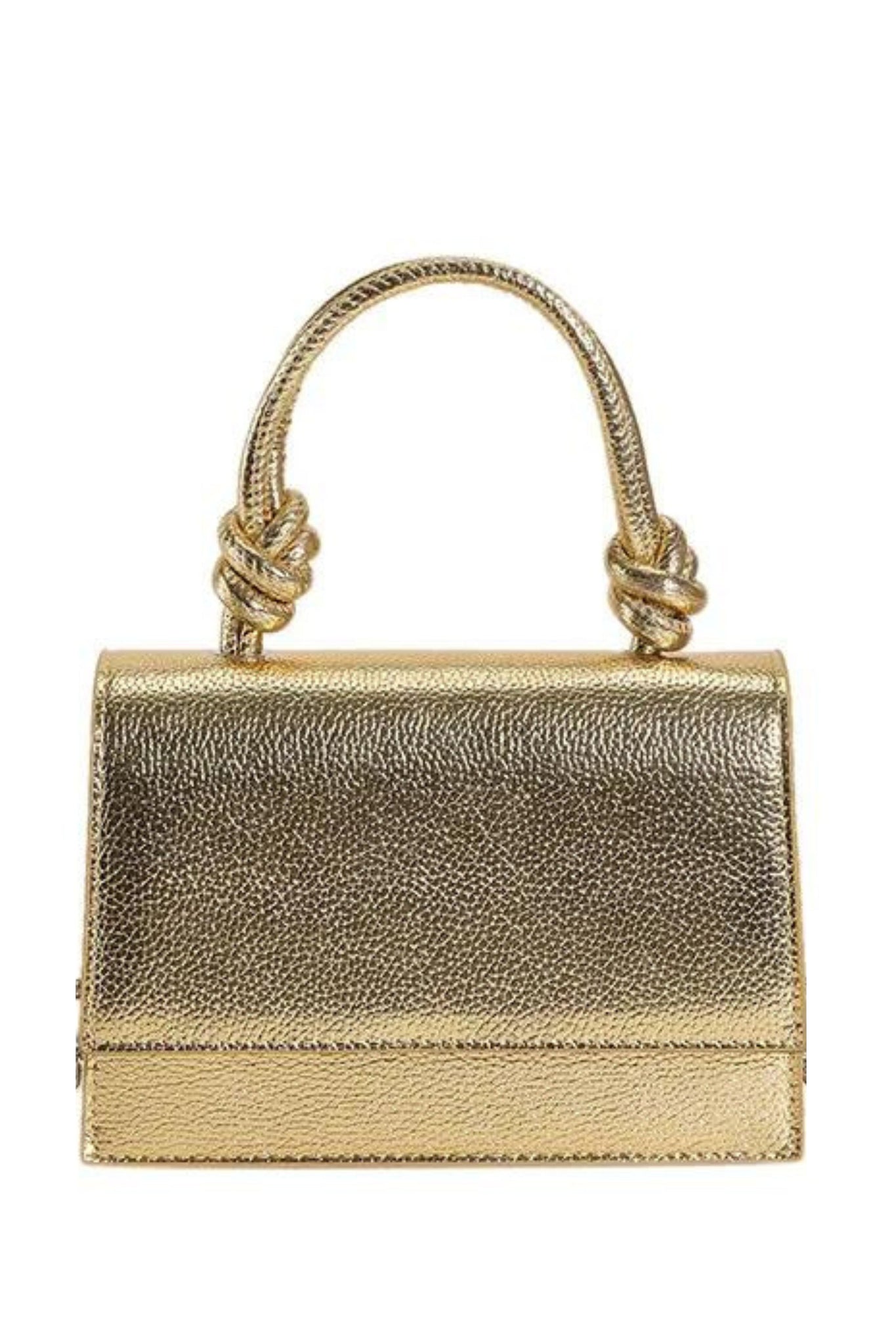 Ronnie Metallic Top Handle Bag - Gold