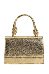 Ronnie Metallic Top Handle Bag - Gold