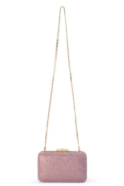 Ronny Crystal Mesh Clutch - Pink