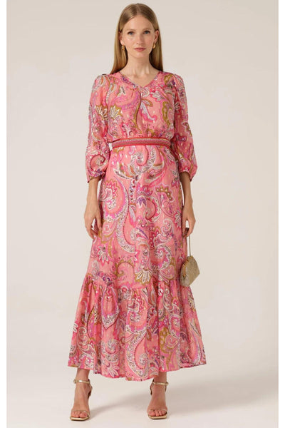 Rosella Maxi Skirt - Pink Paisley