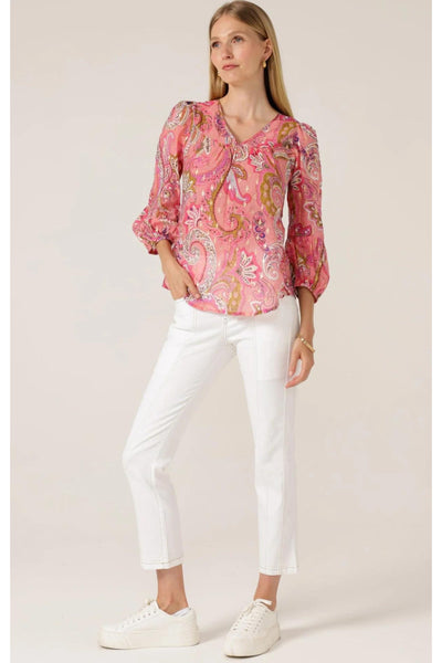 Rosella Top - Pink Paisley