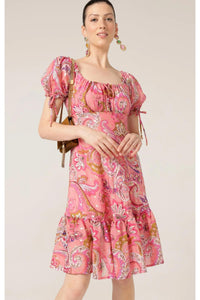 Rosy Finch Dress - Pink Paisley SIZE 16 ONLY