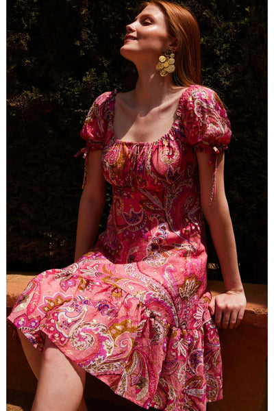 Rosy Finch Dress - Pink Paisley