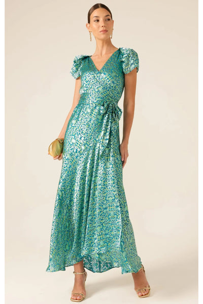 Siren Sea Maxi Wrap Dress - Aqua Turquoise