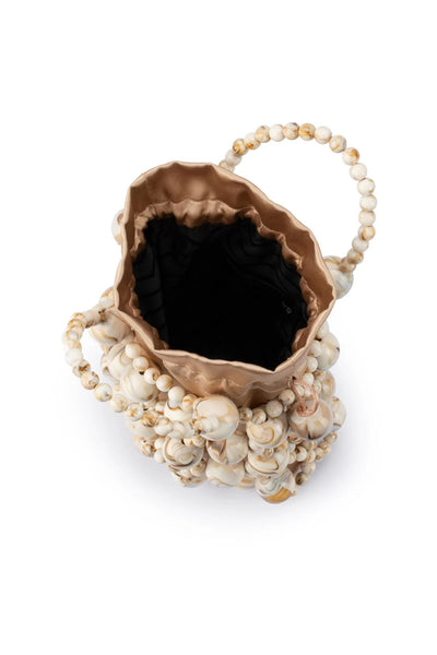Sammy Natural Beaded Cage Bag - Natural