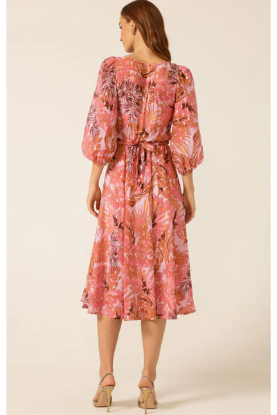 Sangria Splash Dress - Pink Orange Tropical