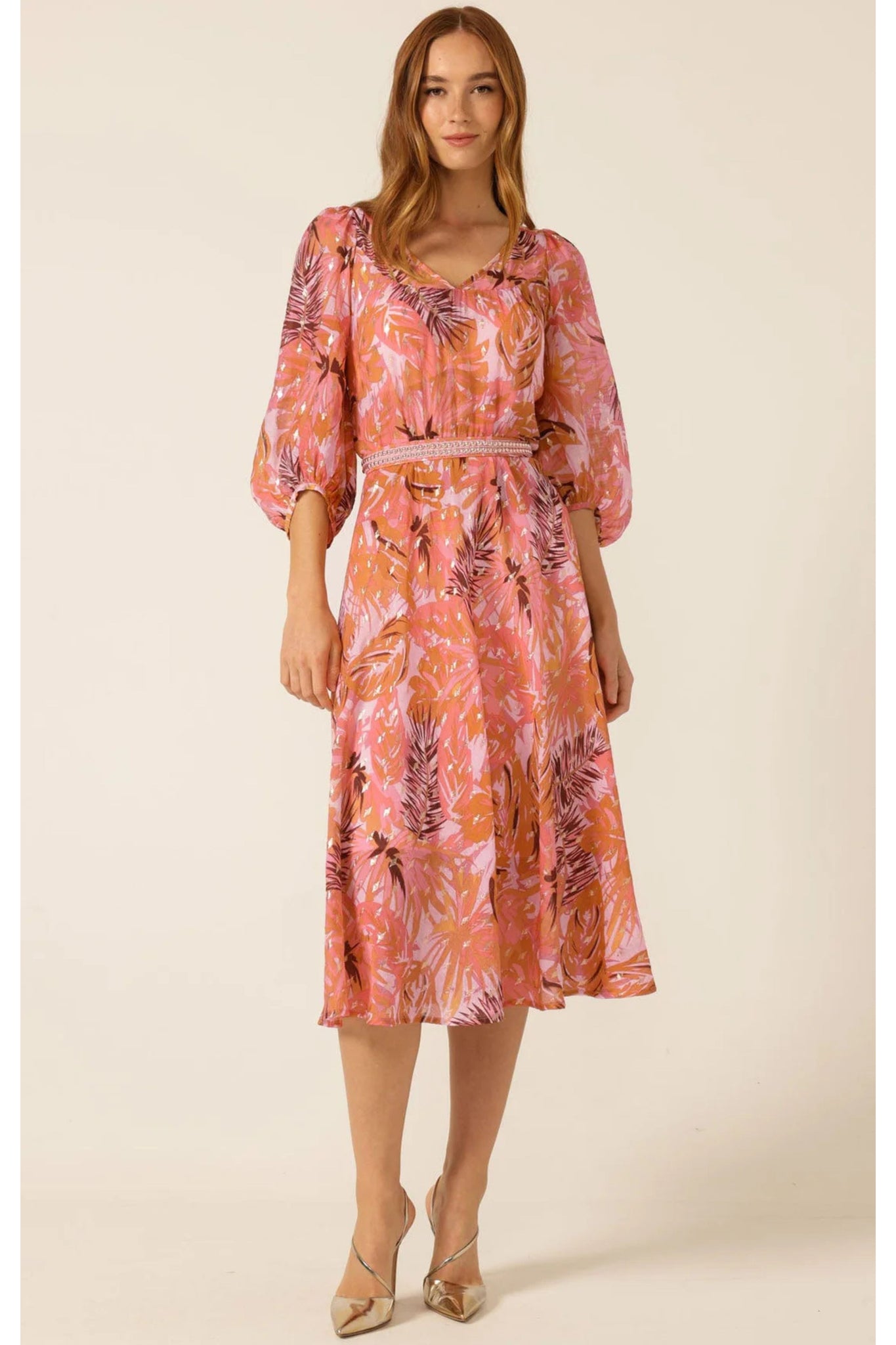 Sangria Splash Dress - Pink Orange Tropical