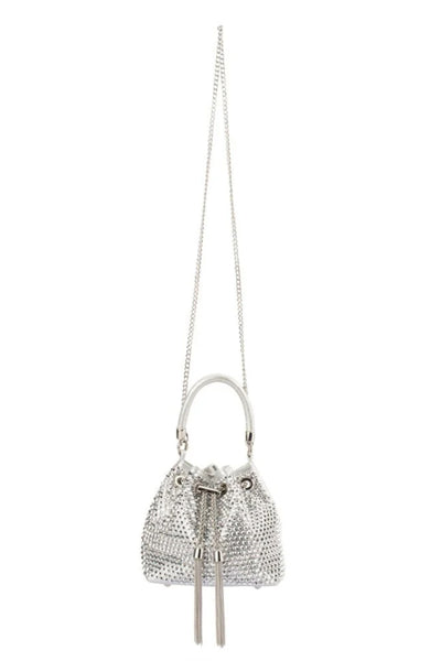 Santorini Studded Hotfix Pouch Bag - Silver