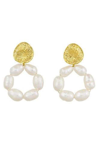 Sarah Pearl Earrings - Gold
