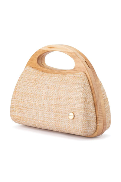 Sarah Wooden Frame Bag - Natural