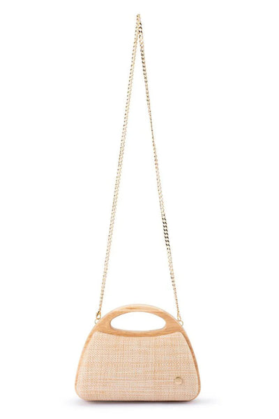 Sarah Wooden Frame Bag - Natural