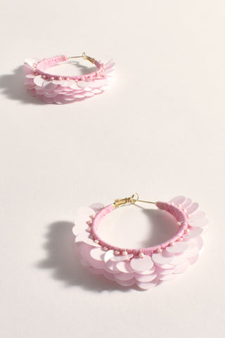 Saskia Sequin Event Hoops - Pink