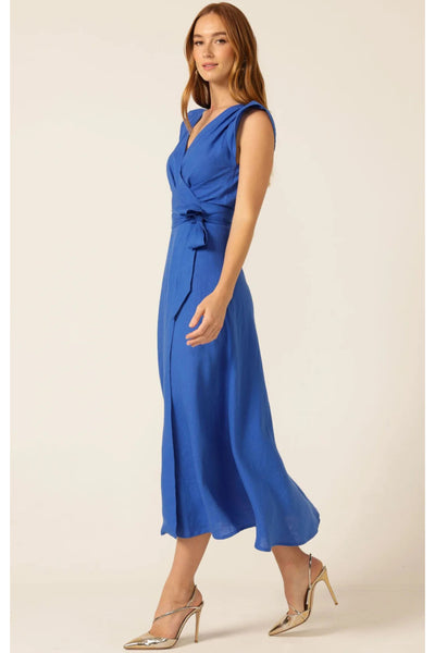 Sea and Sand Wrap Dress - Cobalt Linen