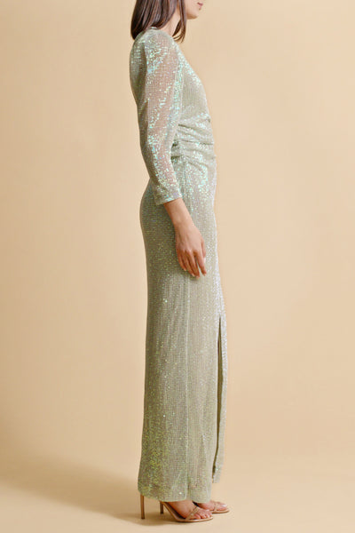 Sequins Maxi Dress - Green SIZE S/8 ONLY
