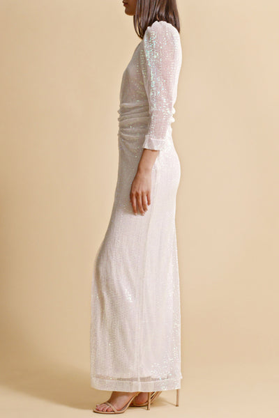 Sequins Maxi Dress - Off White