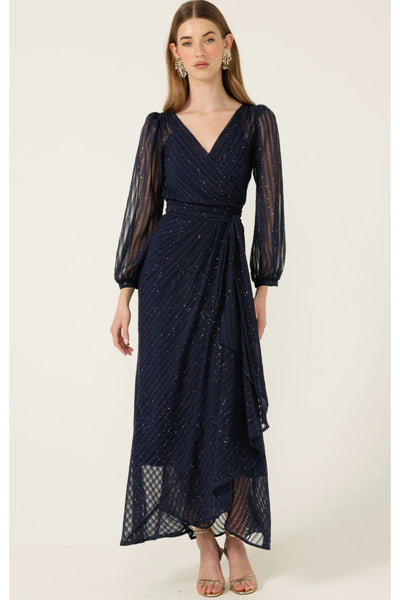 Sierra Wrap Dress - Navy Sparkle