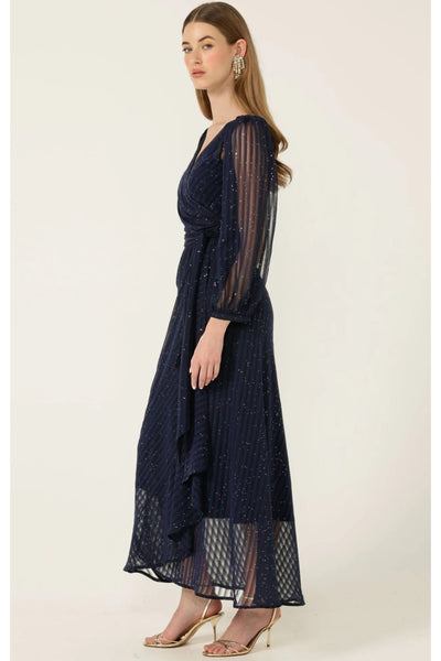 Sierra Wrap Dress - Navy Sparkle
