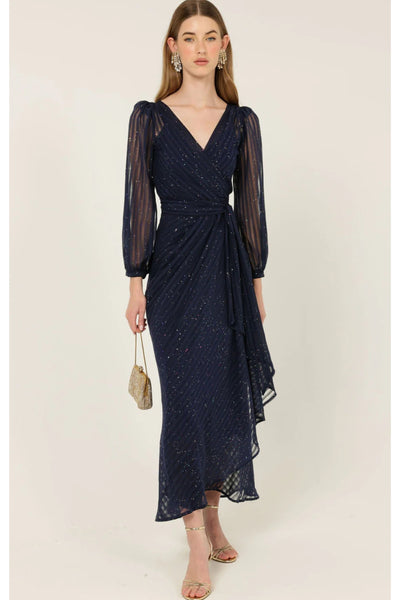 Sierra Wrap Dress - Navy Sparkle