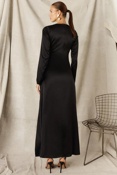 Silk Maxi Dress - Black