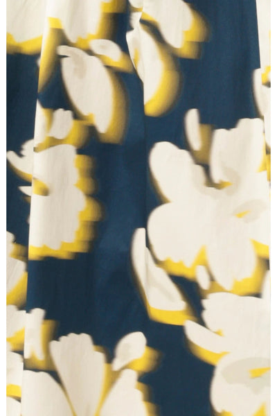 Simone Midi Dress - Navy Yellow Black