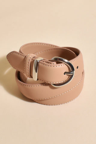 Simplicity Metal Buckle Belt - Camel