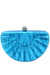 Sirena Acrylic Resin Clutch - Aqua