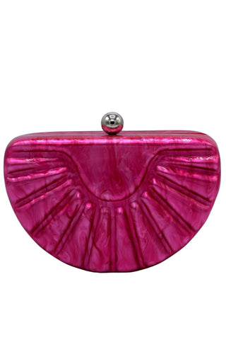 Sirena Acrylic Resin Clutch - Fuchsia