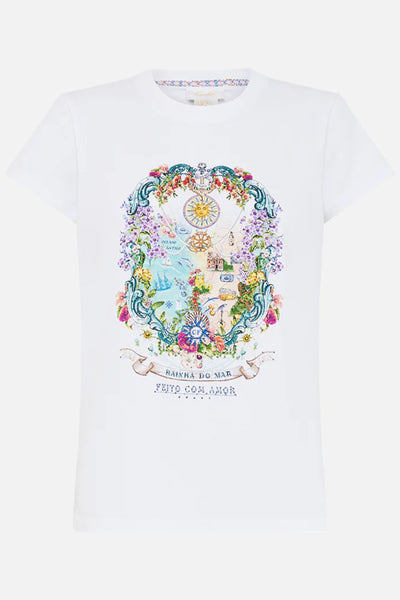 Just Coasting Slim Fit Round Neck T-Shirt - White