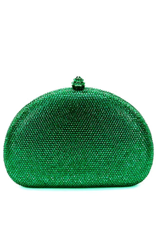 Sofie Hotfix Crystal Clutch - Green