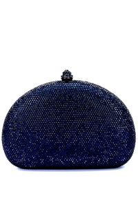 Sofie Hotfix Crystal Clutch - Navy