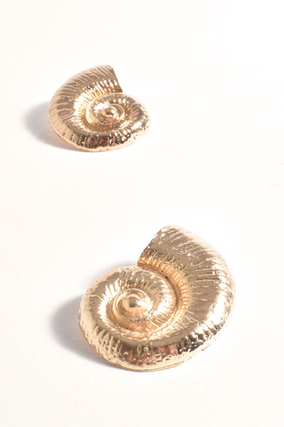 Spiral Shell Event Earrings - Gold