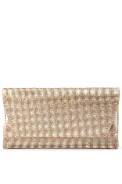 Stacey Crystal Clutch - Gold