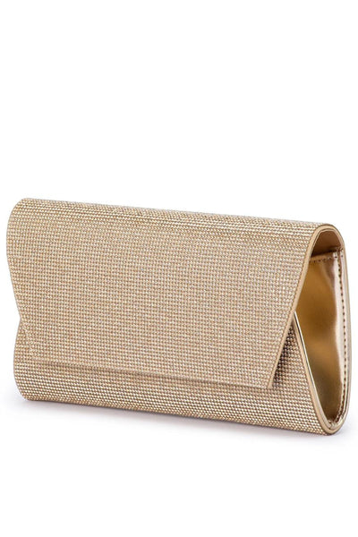 Stacey Crystal Clutch - Gold